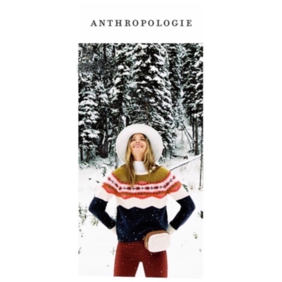 Anthropologie FIELD FLOWER Camellia Fairisle Sweater Pullover Fair Isle Medium - Picture 1 of 14